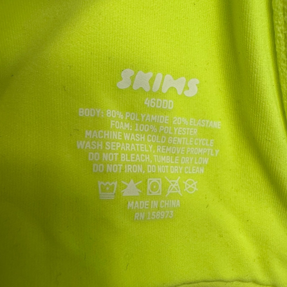 Skims 46DDD Bra Seamless T Shirt Underwire Neon Green Highlighter Rare - Picture 8 of 9